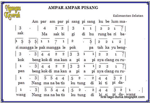 Lirik Lagu Ampar Ampar Pisang