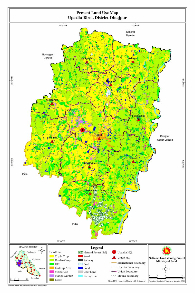 Birol Upazila Mouza Map Dinajpur District Bangladesh