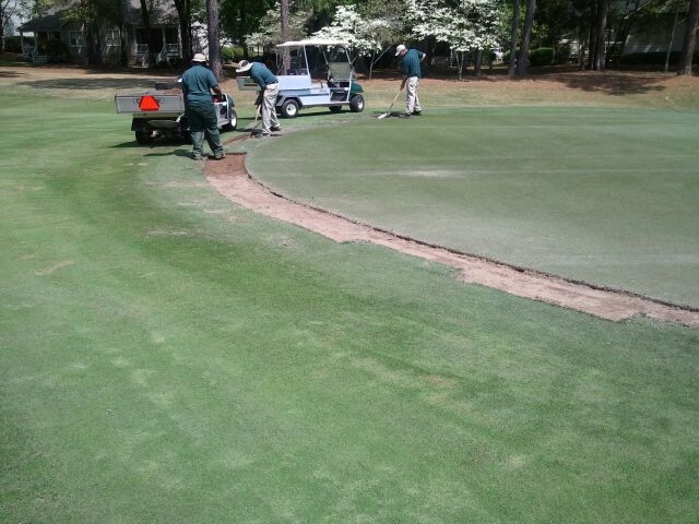 Great Waters Golf Course Maintenance: Re-sodding greens collars