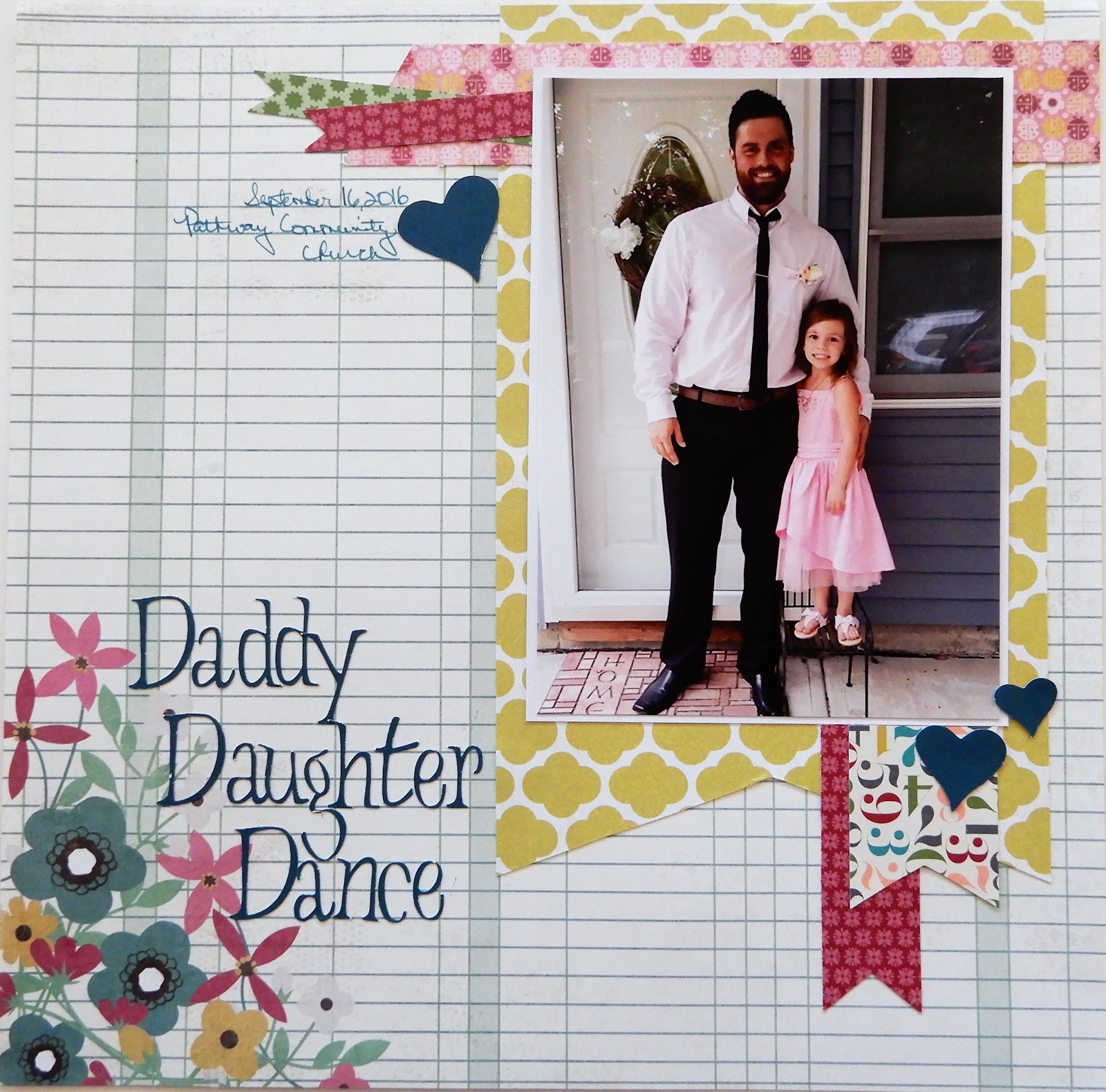 Random Memories One Page Scrapbook Layout "Daddy Daughter Dance"