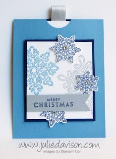 VIDEO & PDF: Double Slider Card Tutorial with Stampin' Up! Flurry of Wishes #stampinup www.juliedavison.com