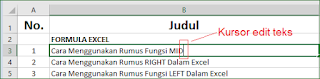 Double klik bagian tengah kursor Trik Double Klik Mouse Excel