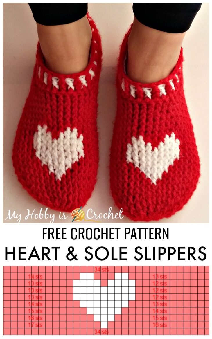 Heart & Sole Slippers - Free Crochet Pattern