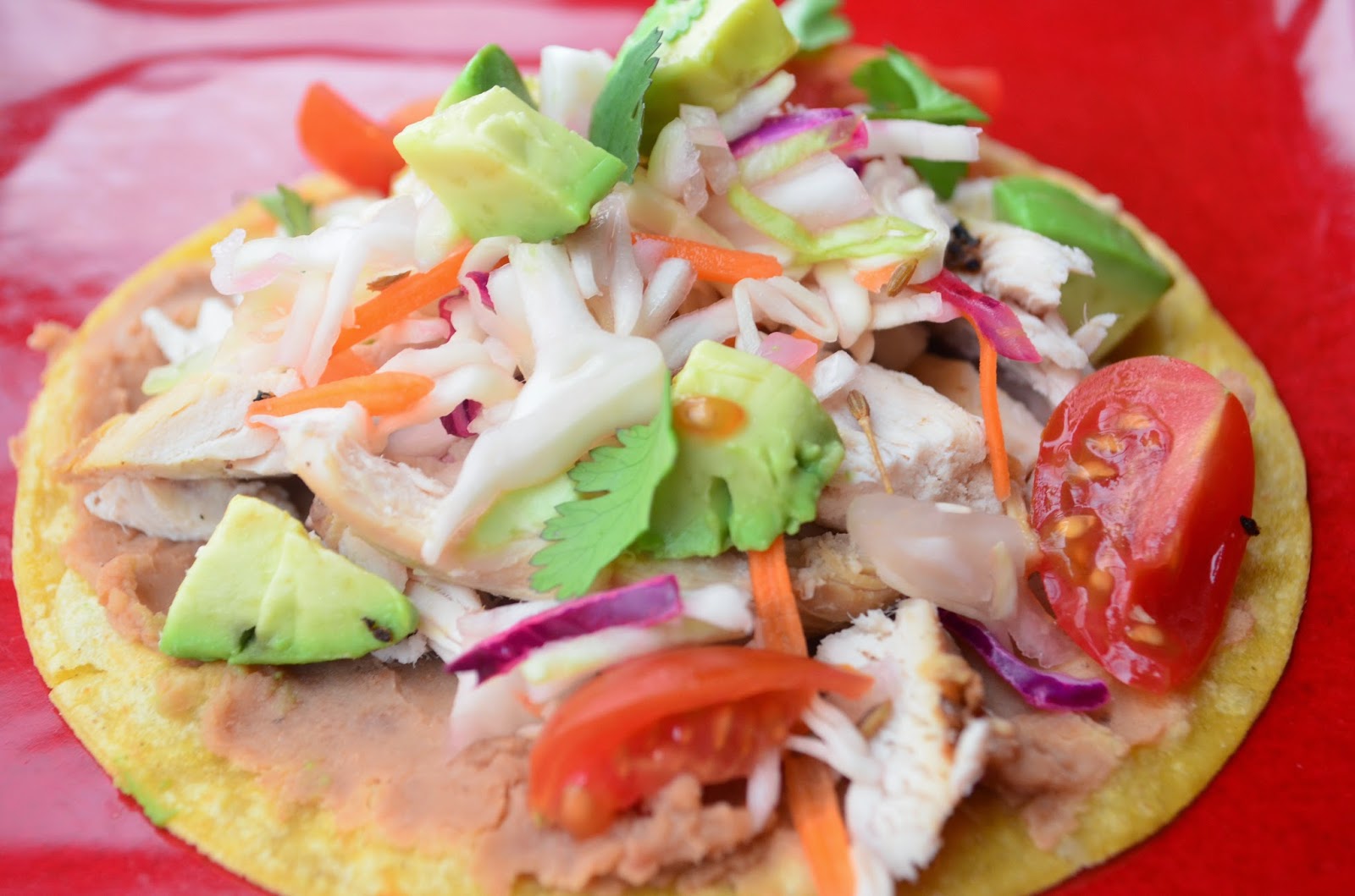 Rotisserie Chicken Queen Chicken Tostadas with Lime Slaw