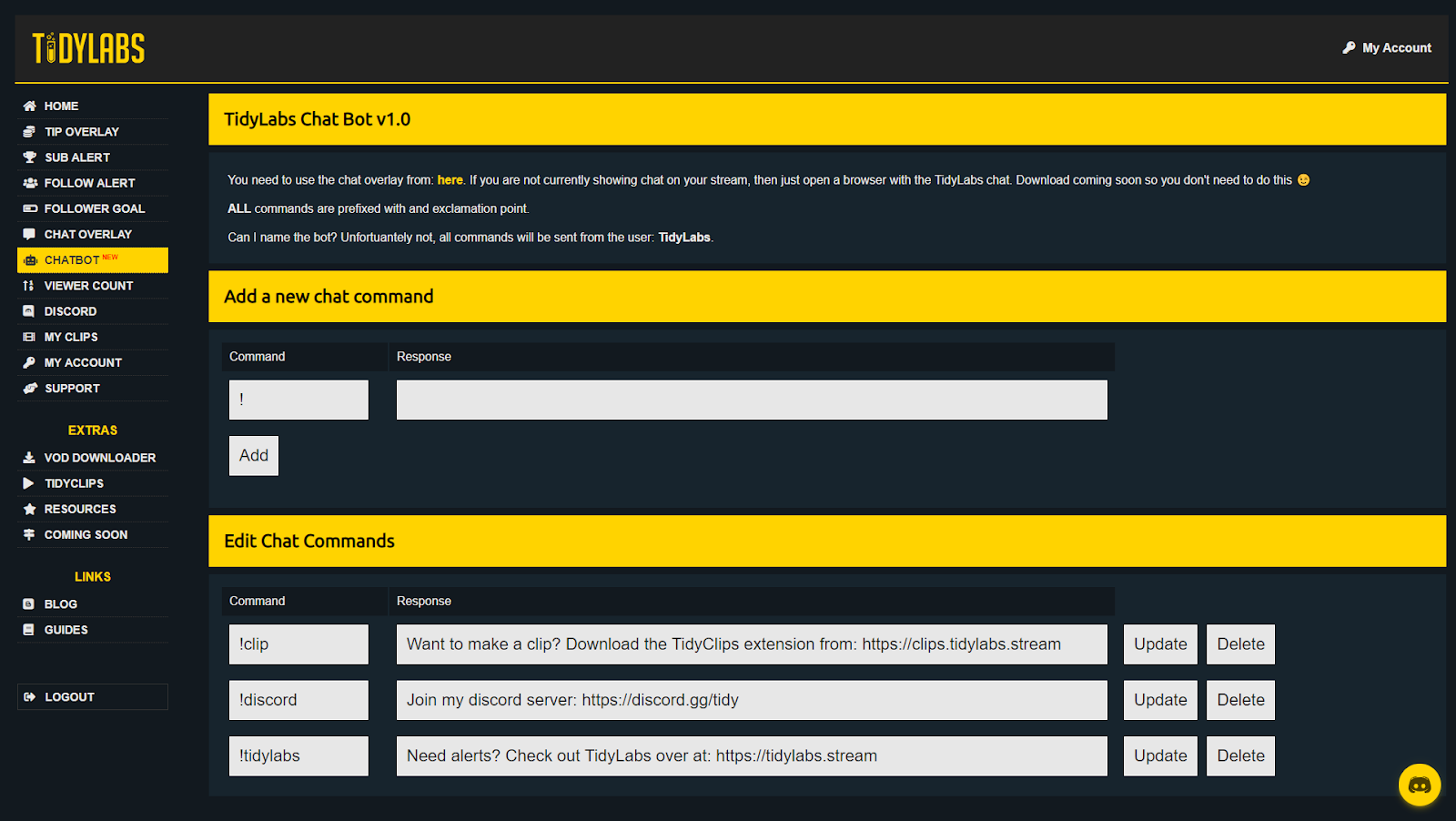 tidylabs chat bot v1 0