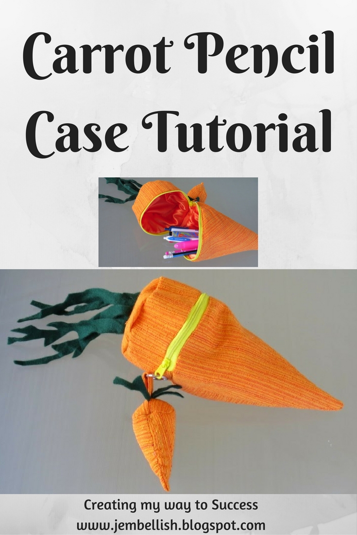 Creating my way to Success: Carrot Pencil Case - a tutorial - Day 51 - Use  What You've Got