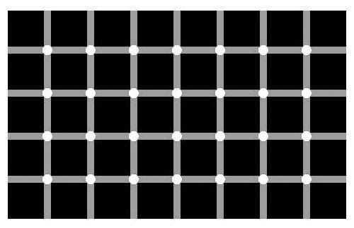 Magic black dot optical illusion