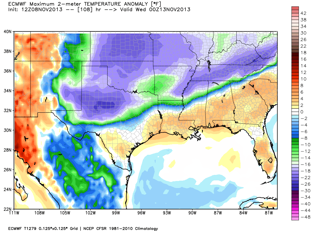 Strong BackDoor Cold Front Next Tuesday.
