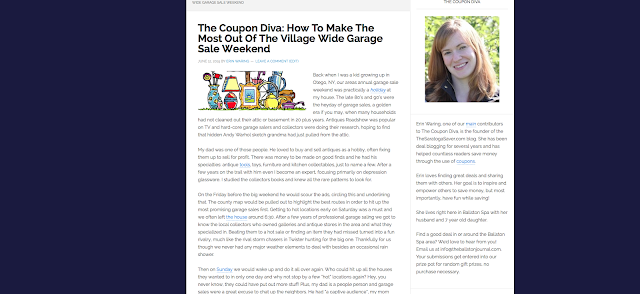 http://theballstonjournal.com/2015/06/12/the-coupon-diva-how-to-make-the-most-out-of-the-village-wide-garage-sale-weekend/