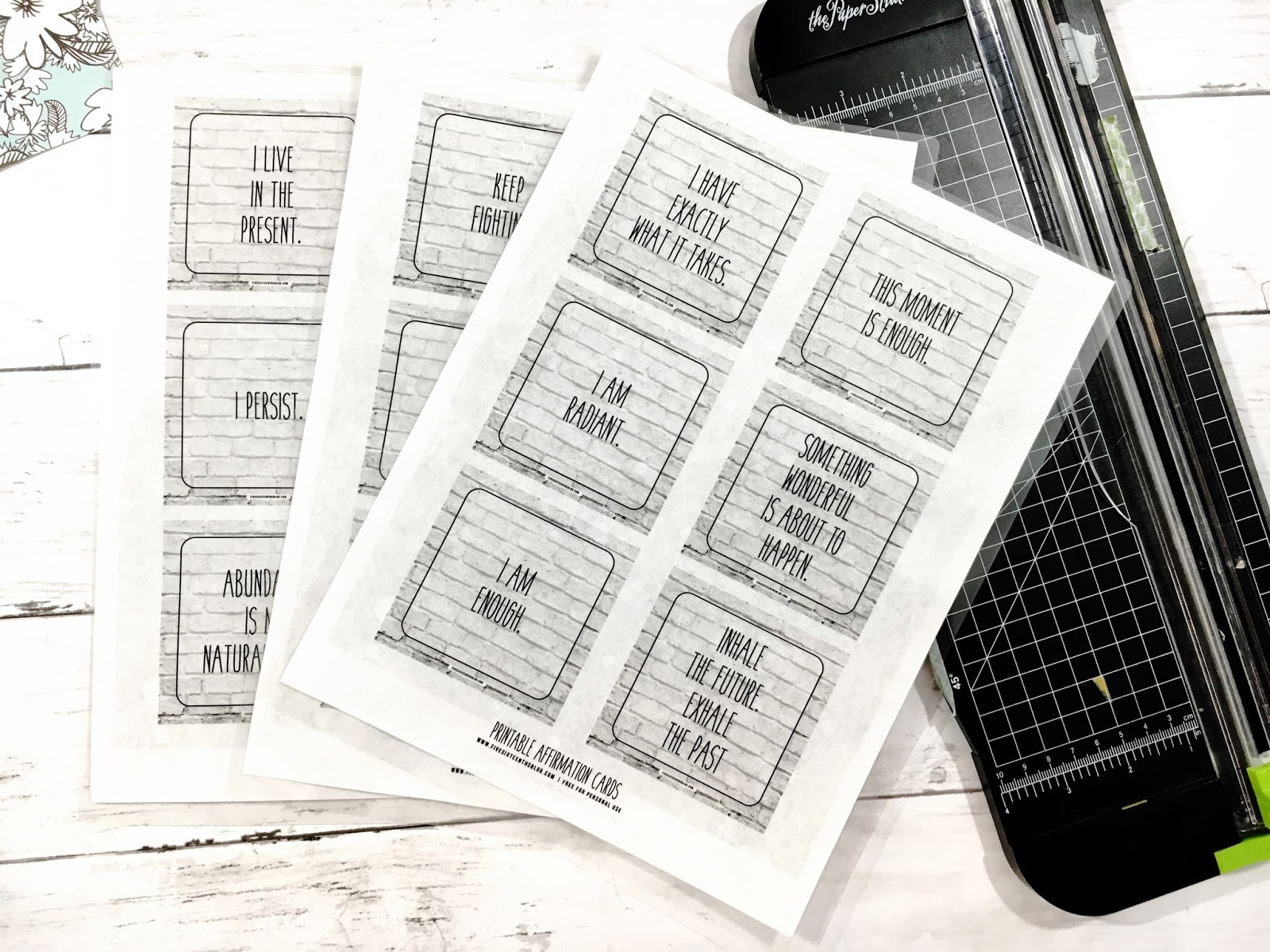 printing affirmation cards