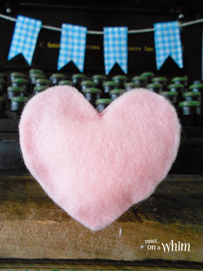 Puffy Felt Heart DIY from Denise on a Whim