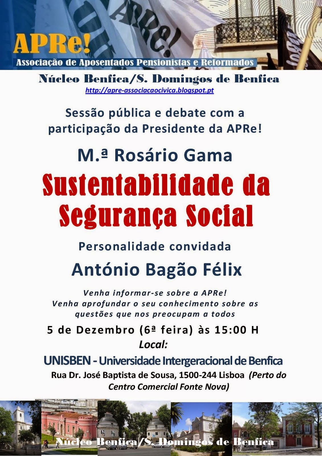 "A Sustentabilidade da Segurança Social", debate no Núcleo de Benfica/S. Domingos de Benfica