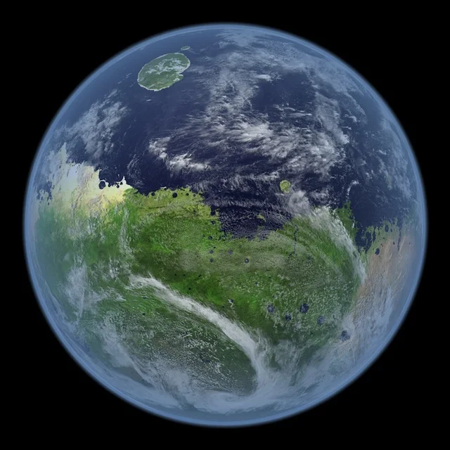 This is how Mars would like with vegetation & water