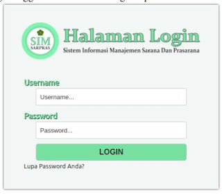 Halaman Login simsarpras