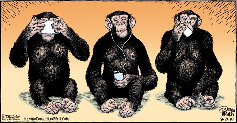 The three 'wise' iPhone monkeys
