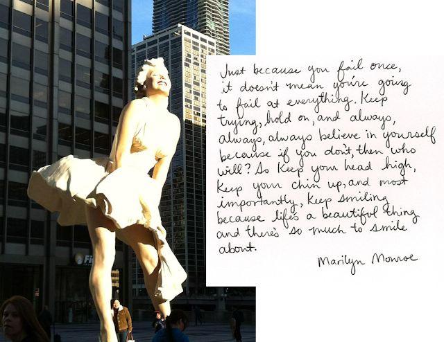 Marilyn Monroe, quote, statue, Chicago