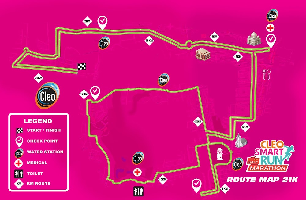 Cleo Smart Run Half Marathon 2018 Rute 21K Cleo Smart Run Half Marathon 2018 Rute 21K