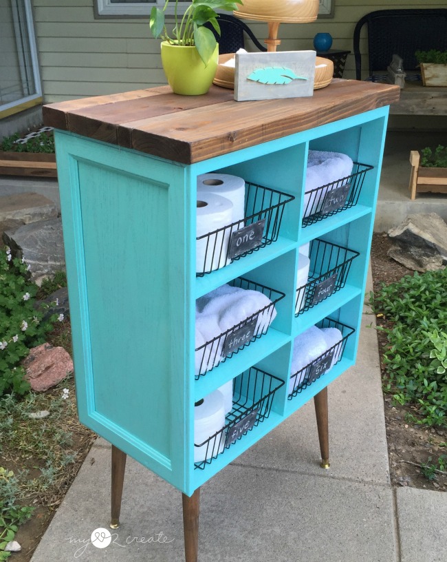 How to make a cubby shelf out of old cabinet doors
