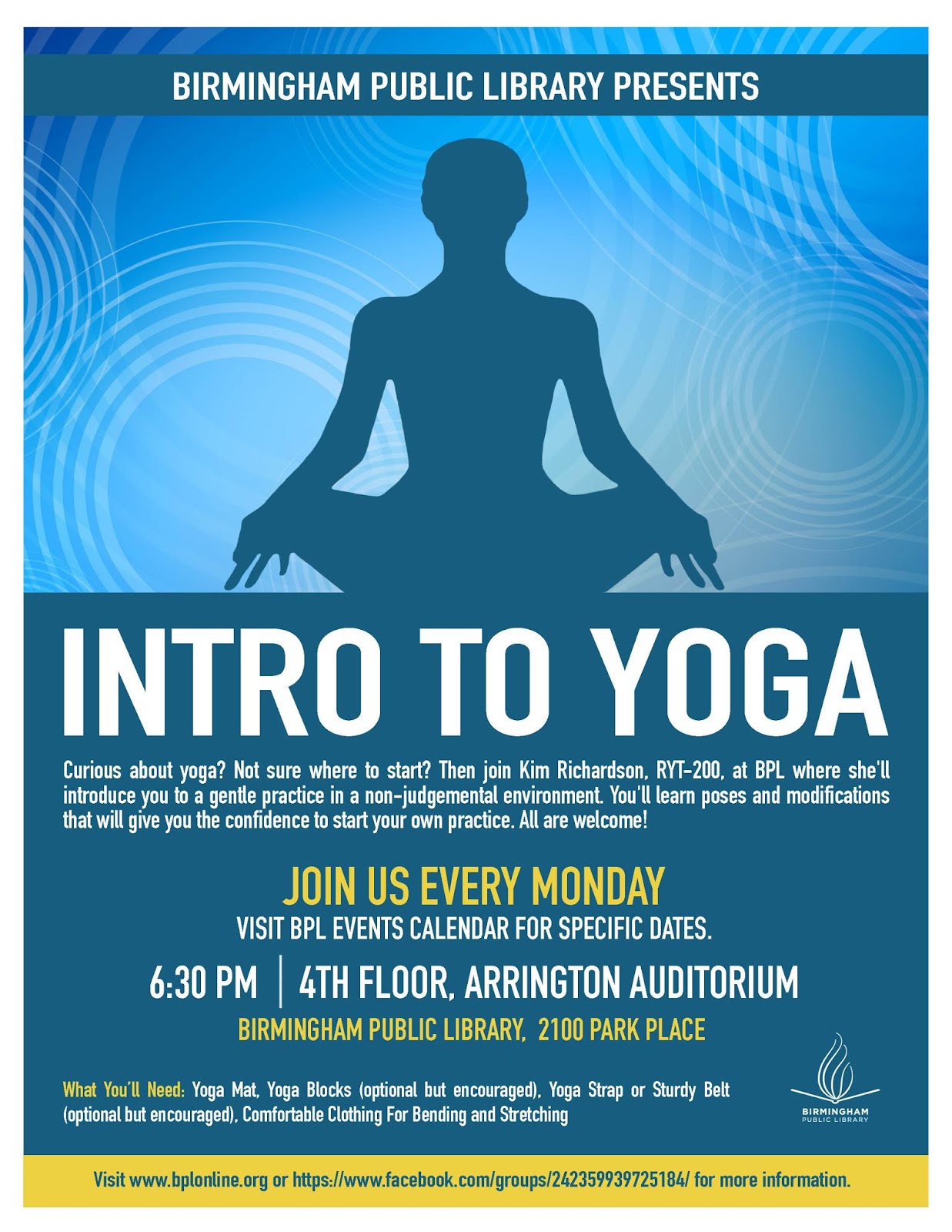 Intro To Yoga Series Begins At Central Library January 28