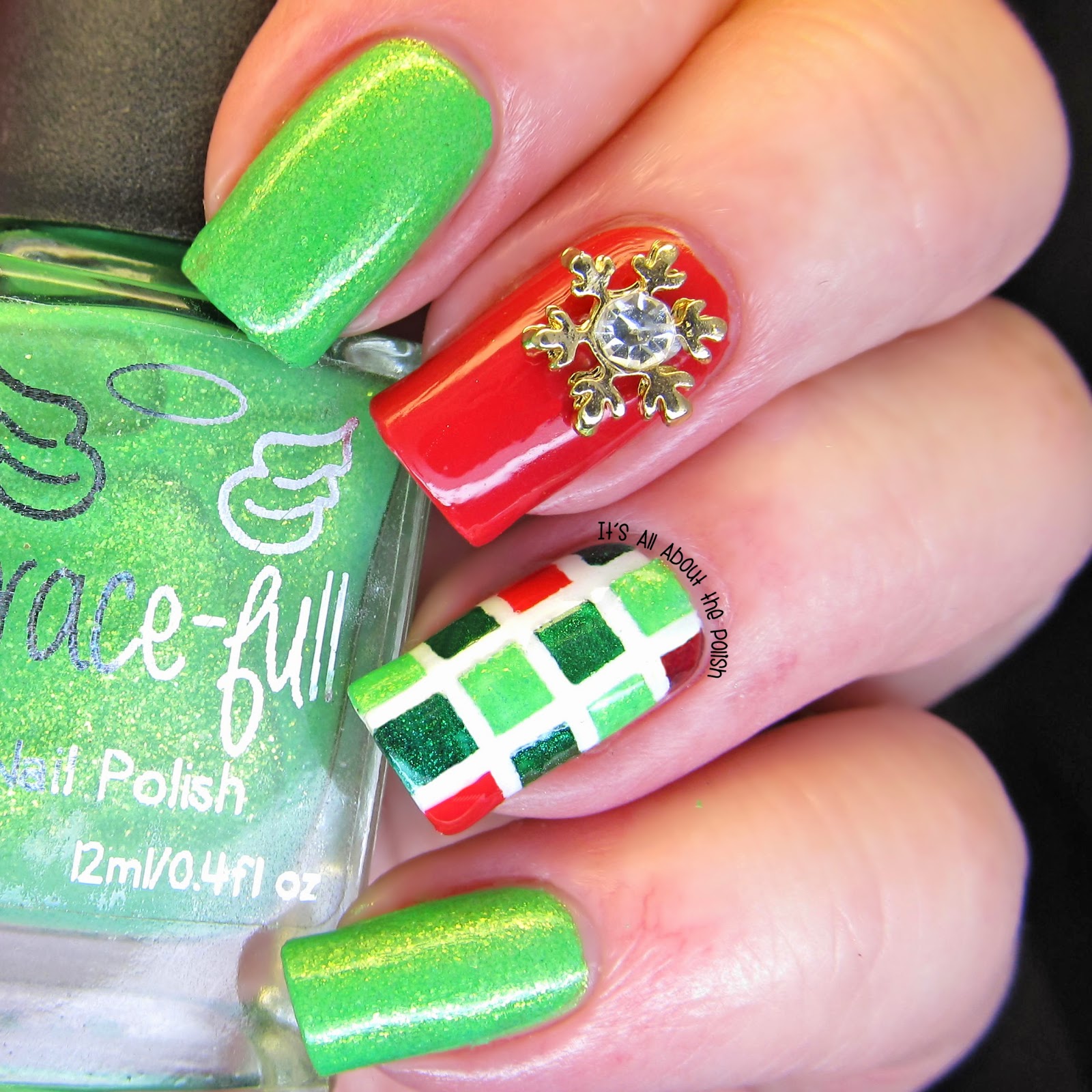 It's all about the polish Christmas Squares 3 Ways nail art