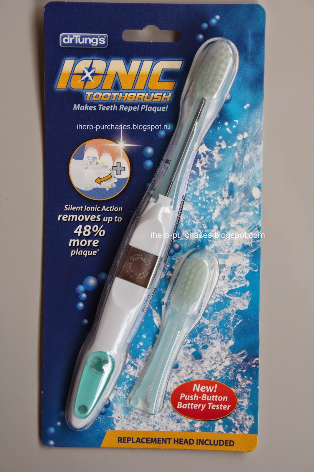 Dr. Tung's, Ionic Toothbrush, w/Replacement Head, 1 Toothbrush, 1 Replaceable Head