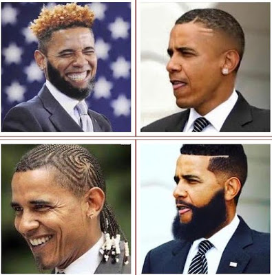 Lol.......Check Out Obama On 4 Different Hairstyles !