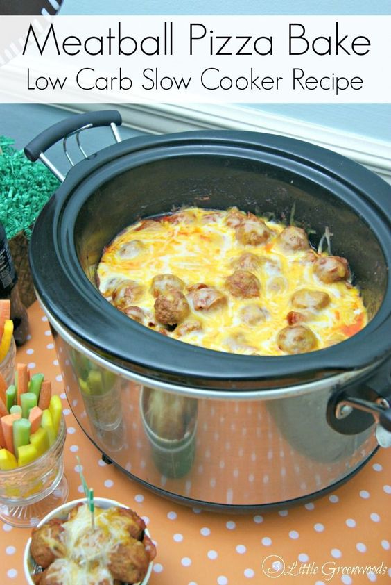 MEATBALL PIZZA BAKE ~ A SLOW COOKER RECIPE