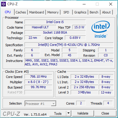 برنامج مجاني يوفر لك معلومات تفصيلية عن كل قطعة بجهازك CPU-Z 1.73
