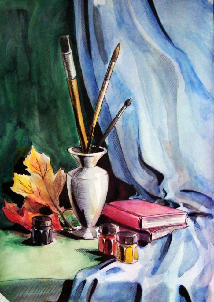 натюрморт художника тематический. светлана широкова художник. декоративный натюрморт графика. 6 класс предмет искусства. композиция на тему искусство.