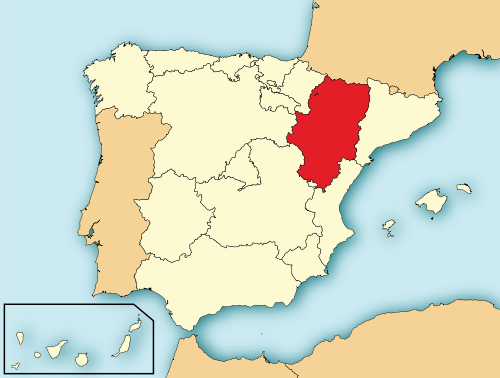 Location of Aragón in Spain