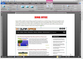 Cara Menyisipkan Gambar Screen Komputer Ke Dalam Dokumen MS Word Dengan Fasilitas Screenshot