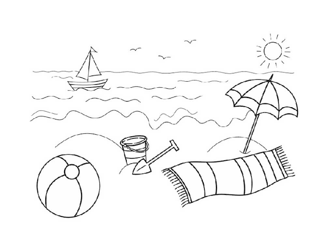 Gambar Mewarnai Pemandangan Pantai Gambar Mewarnai Pemandangan Pantai