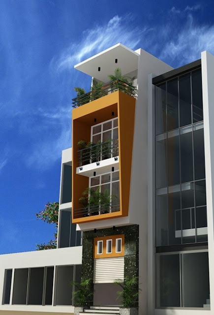 Mặt tiền nhà phố đẹp 4 tấm