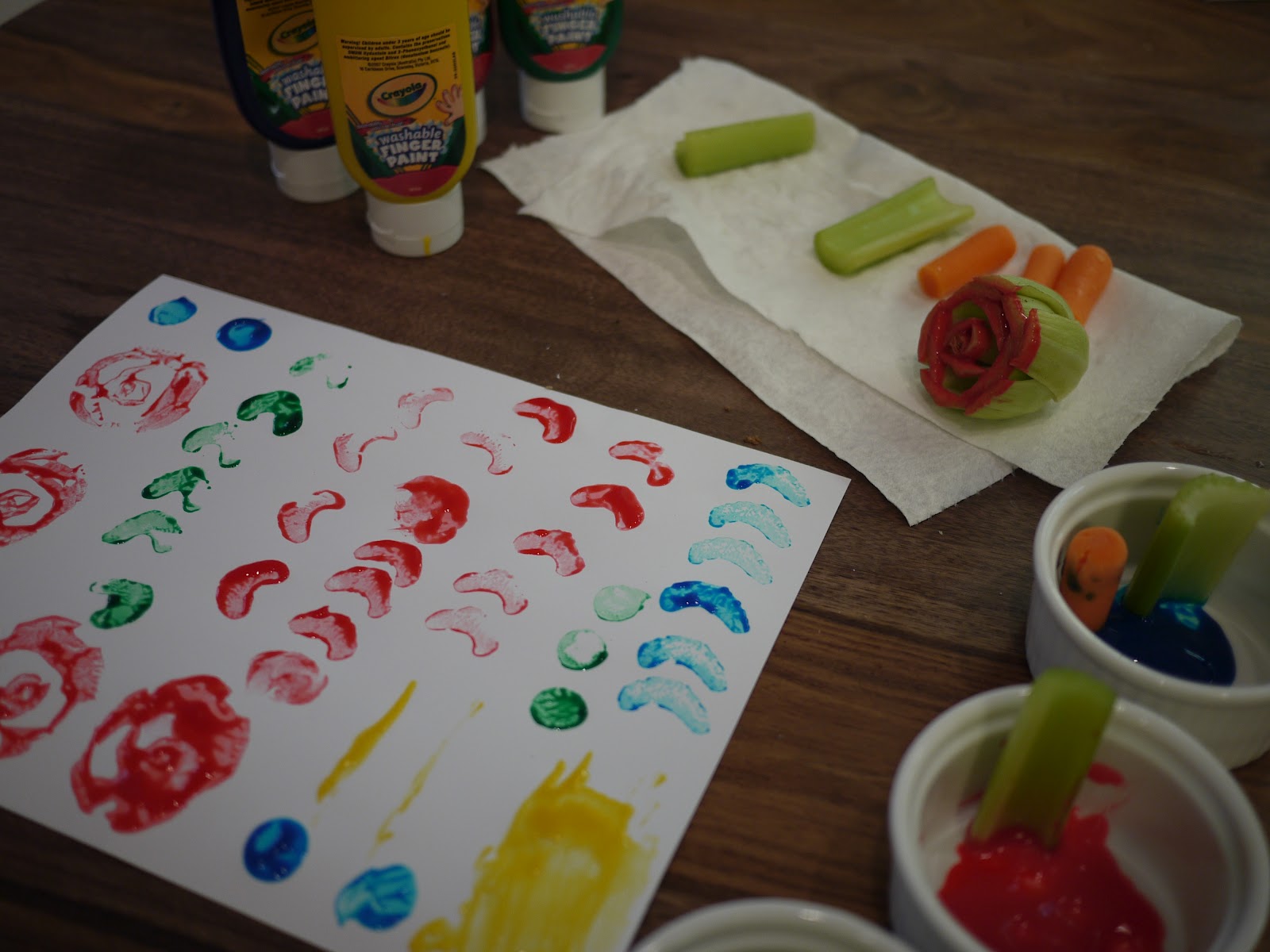 Little Hiccups Painting with Vegetables