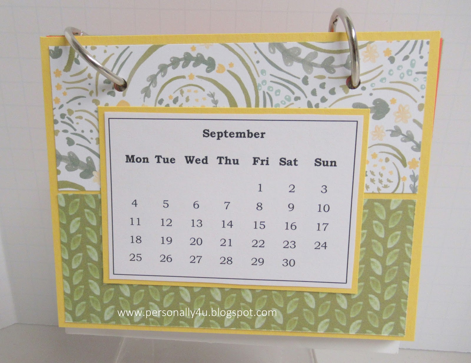 Personally Yours Monthly Stand Up Calendar