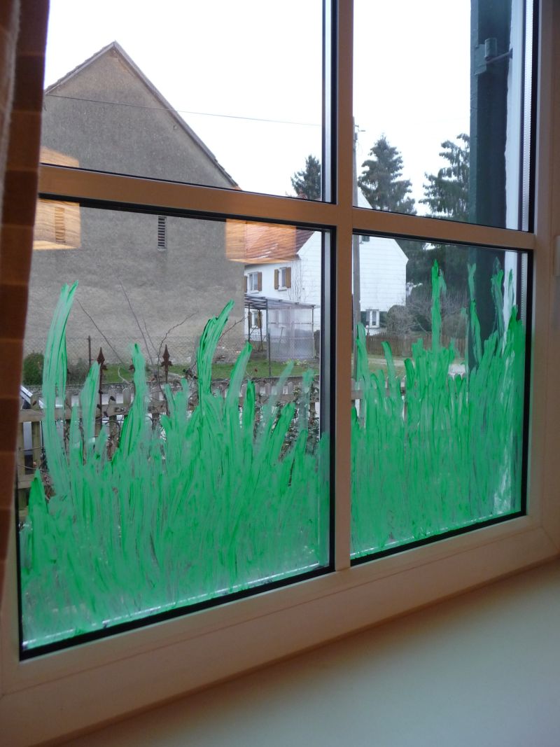 Meine grüne Wiese Blumen im Fenster