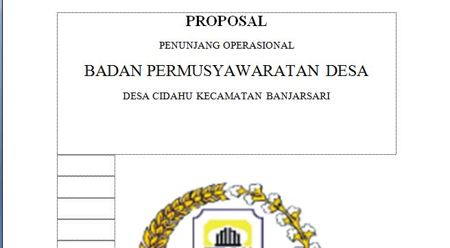 Menuju Desa Mandiri Proposal Pengajuan Dana Operasional Bpd