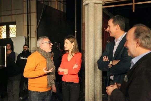 Prince Felipe  and Princess Letizia of Spain visited the filming of Isabel a TVE series
