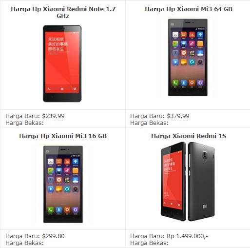 List Harga Terbaru HP Xiaomi Android 2016 | INFORMASI HARGA HP TERBARU 2016