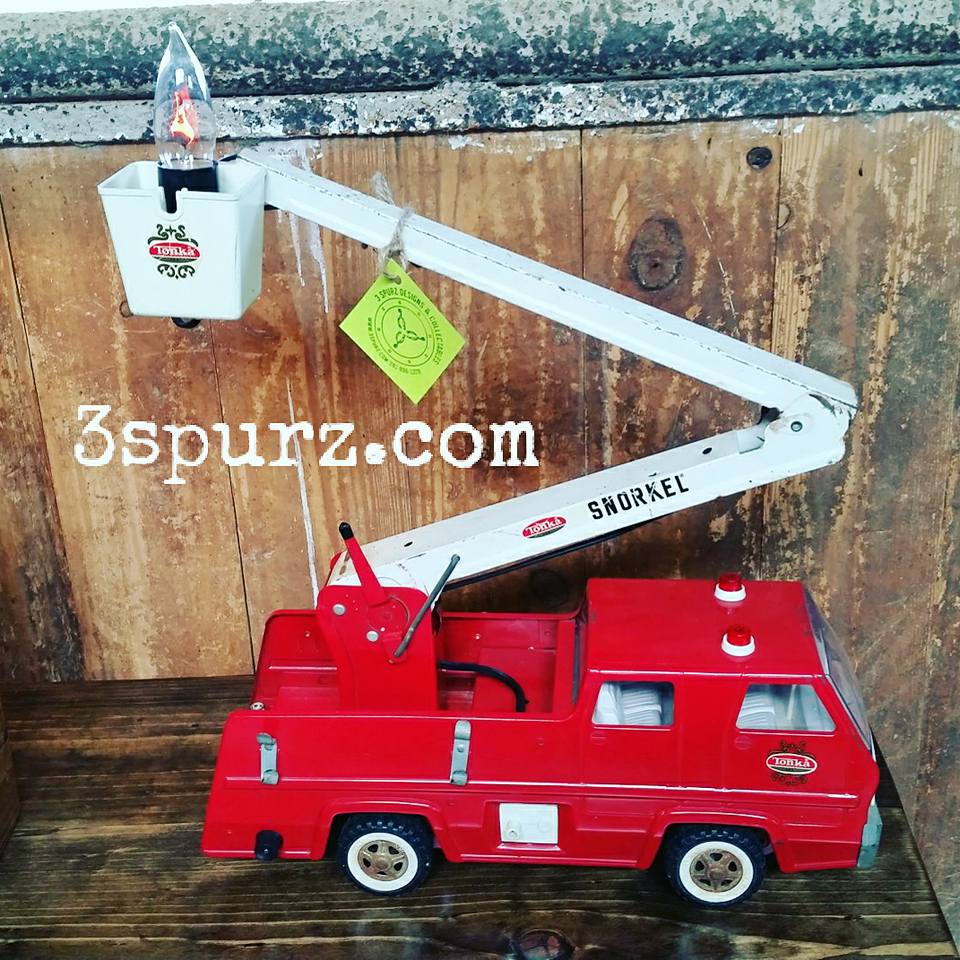 3 Spurz DandC Repurposed /Refurbished Creations!! Tonka firetruck lamp