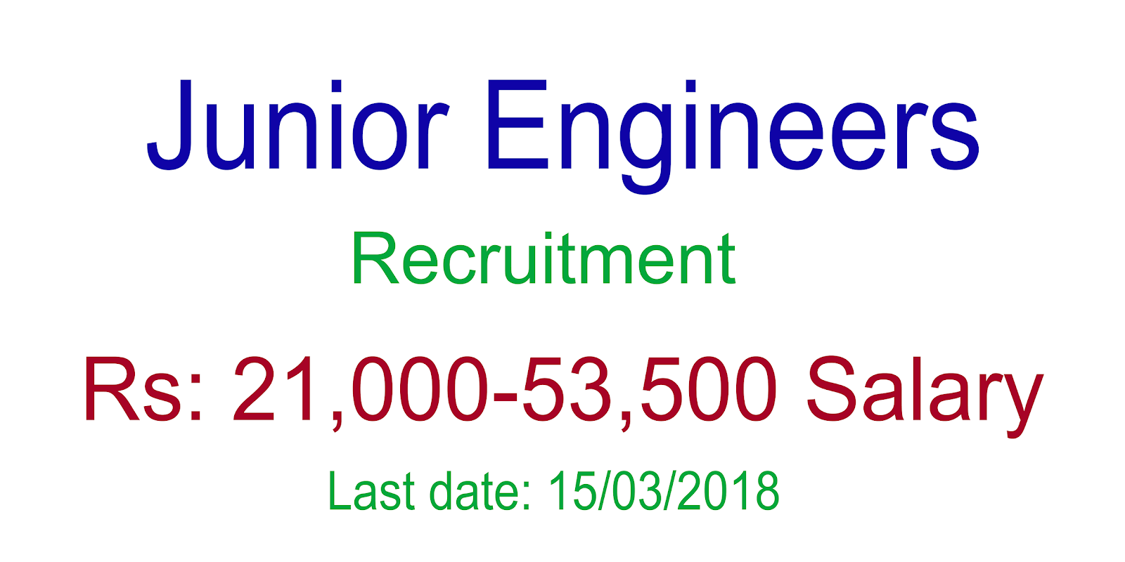 ENGINEERING JOBS: Junior Engineers Recruitment- 21000-53500 Salary