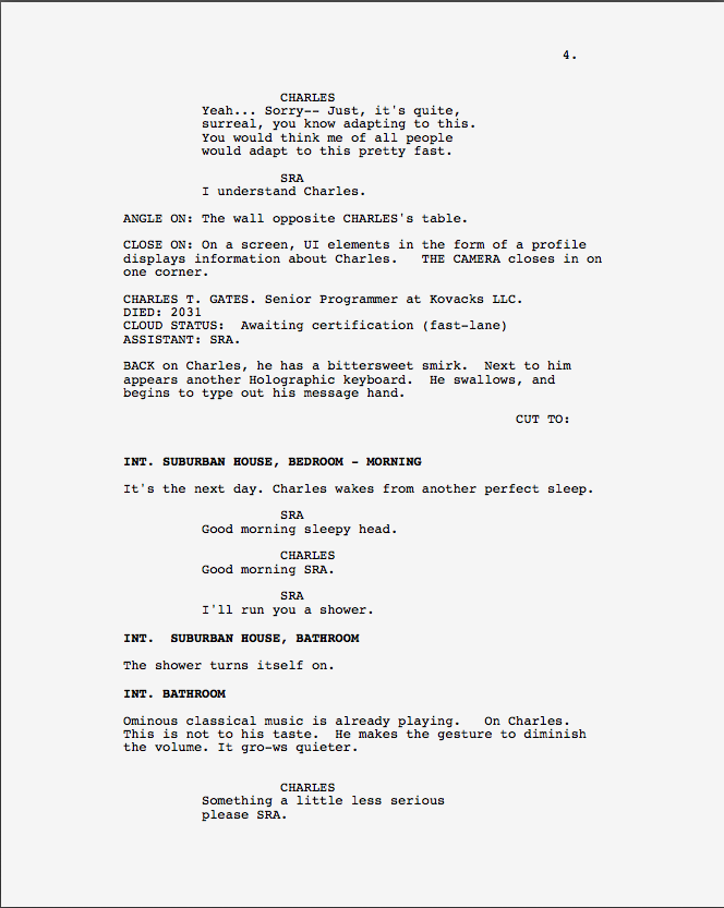 Unit 11 Screenwriting for Media Products LO3 — Task 1 Five Pages of