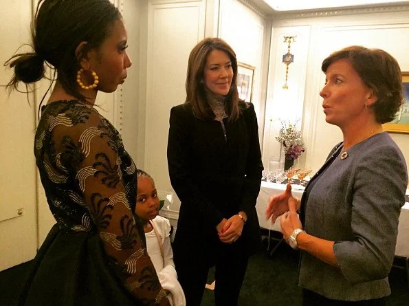 Crown Princess Mary wore an Zara Crepe Frock Coat, L.K Bennett Pumps and carried Quidam Alligator grey Clutch at the Copenhagen International Documentary Festival