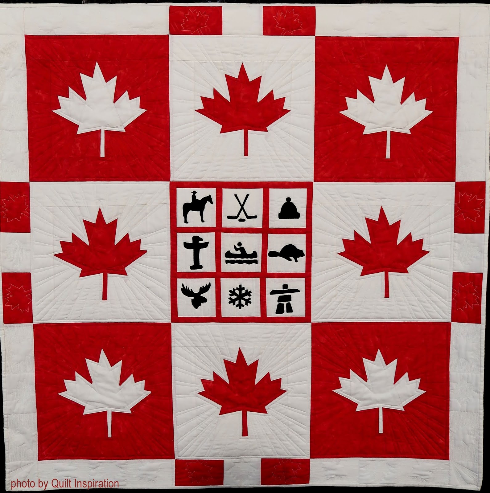 Quilt Inspiration O Canada ! Canadian Nine Patch quilts
