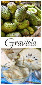 fruta de Graviola entera y cortada