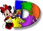 Alfabeto de Minnie Mouse pintando D.