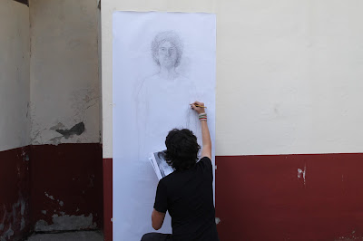 "nositio","Gijón","efímero","acción","performance","directo","dibujo","arte","draw","drawing","Vermeer","Ciudadela de Capua","clausura""