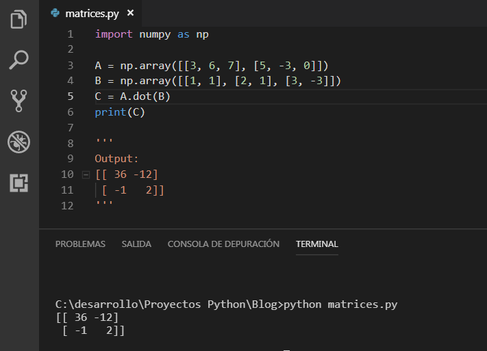 Matrices en Python y NumPy - Mi diario Python