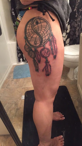Yin Yang em forma de dreamcatcher