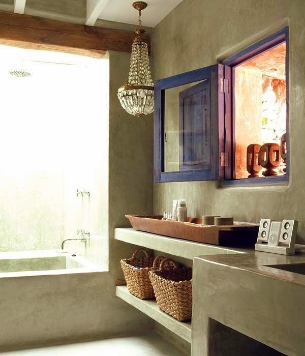 Amores bohemios...: baños de obra y microcemento